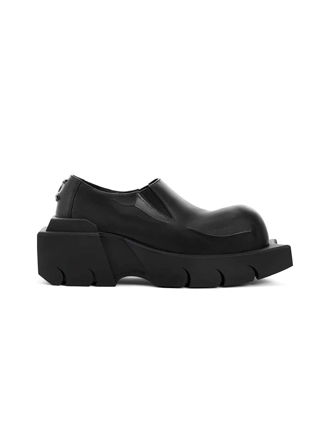 Black Horn-Detail Leather Platform Derby Shoes - Skipkicks
