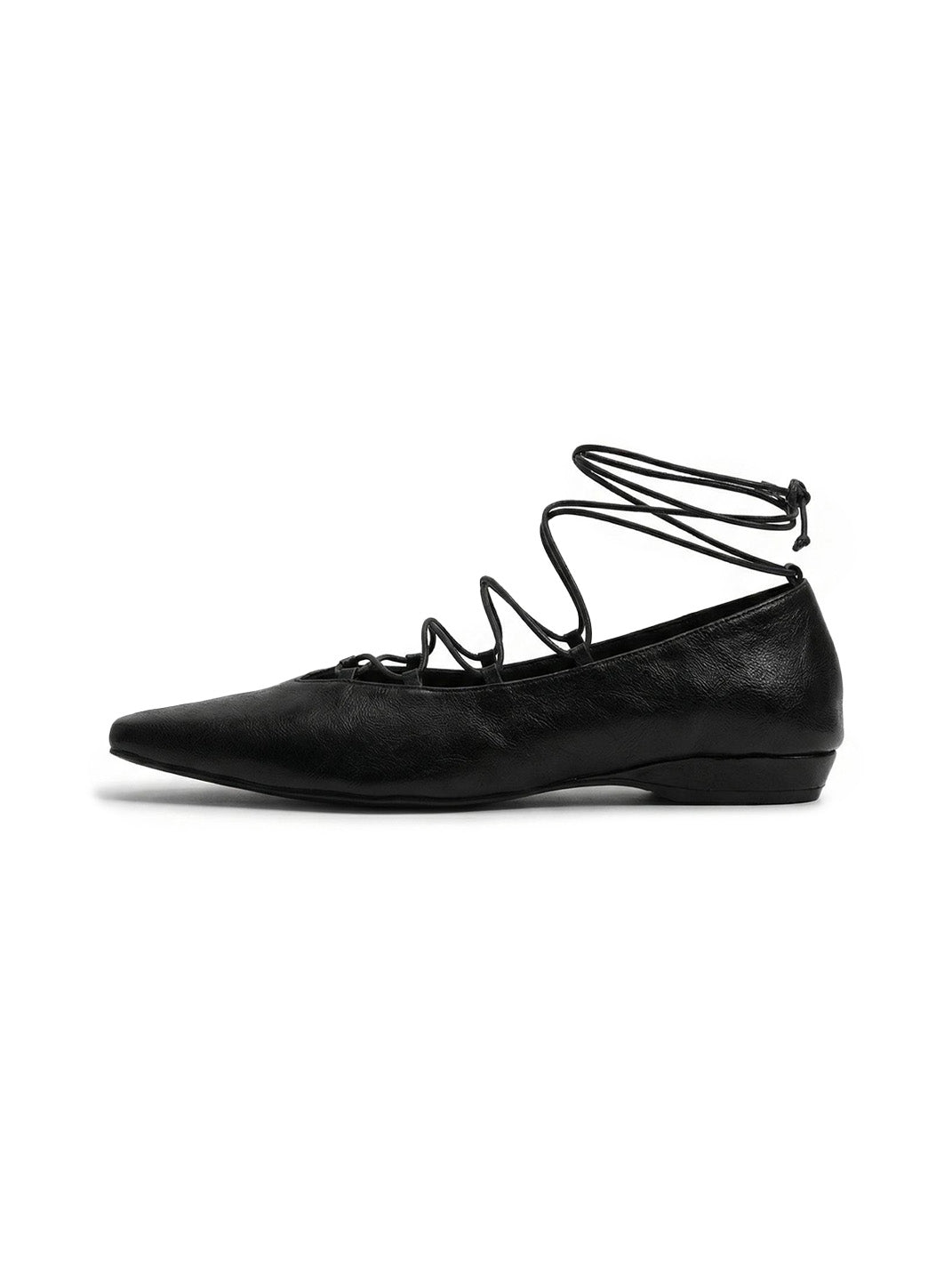 Black Lace-Up Mary Jane Ballet Flats - Skipkicks
