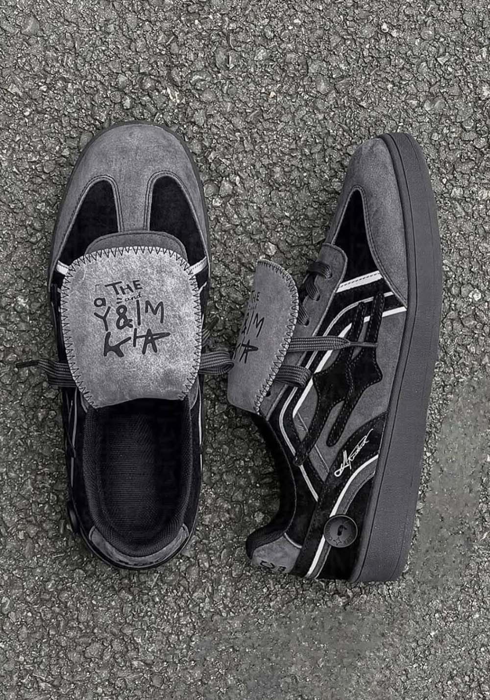 Black Reflective Retro Trainer Sneakers