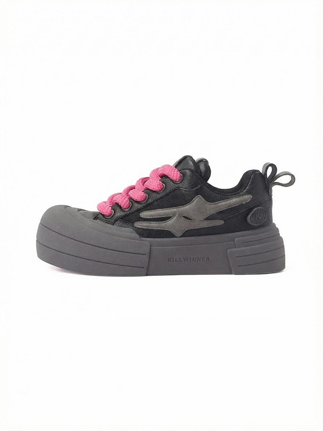Black Samurai Smile Platform Sneakers