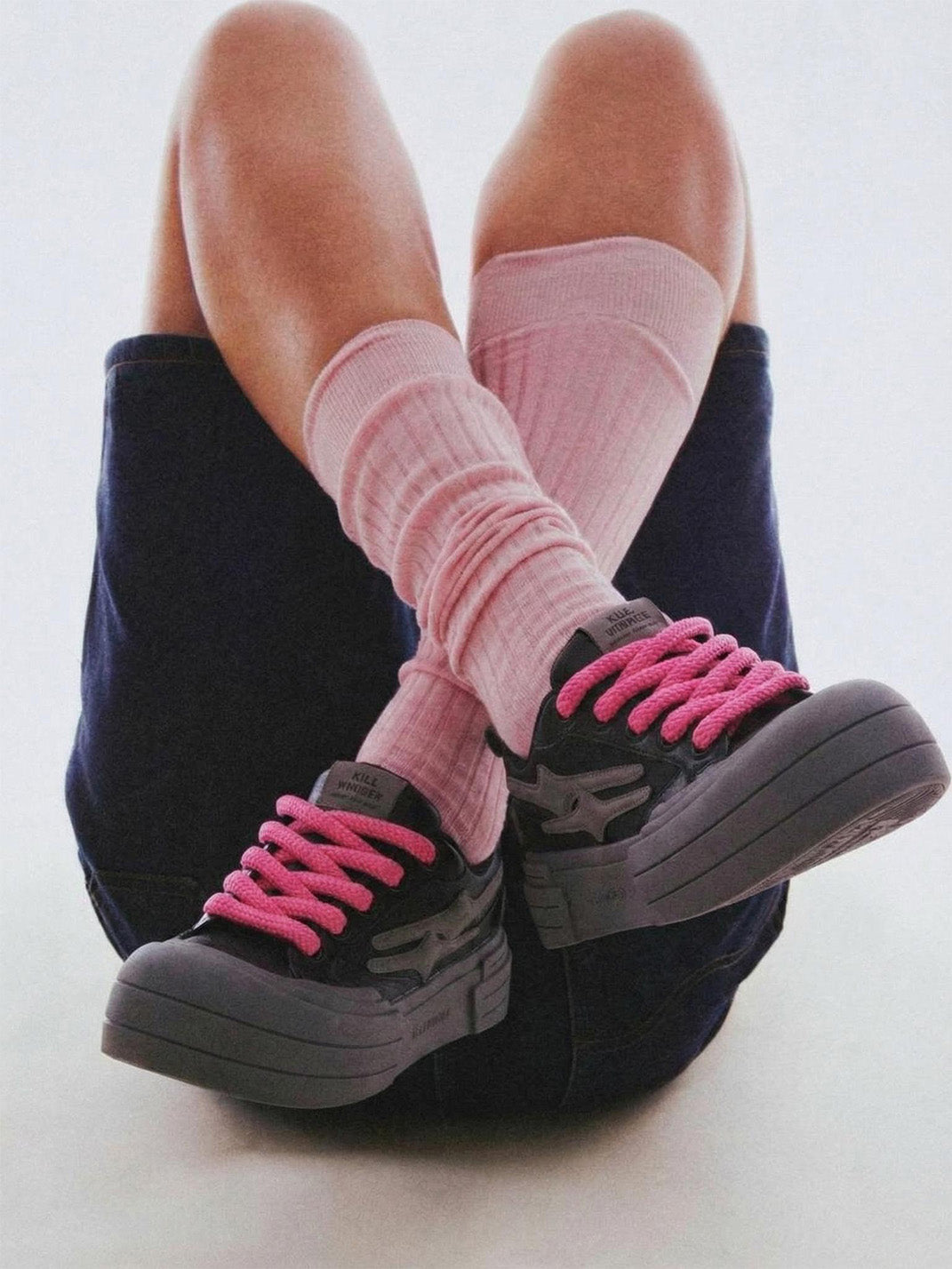 Black Samurai Smile Platform Sneakers