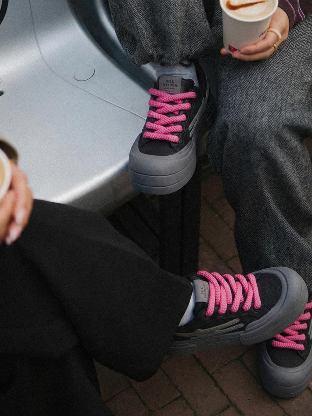 Black Samurai Smile Platform Sneakers