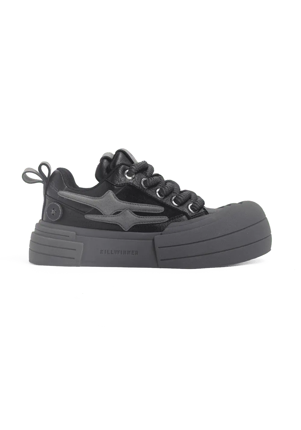 Black Samurai Smile Platform Sneakers