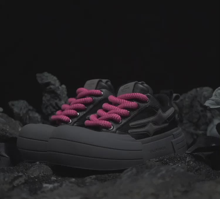 Black Samurai Smile Platform Sneakers