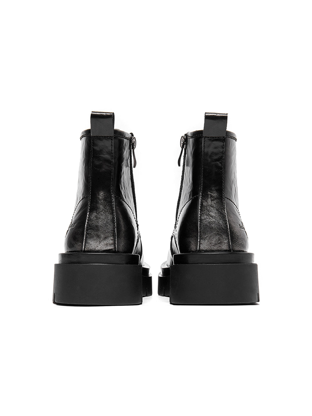 Black Side-Zip Lace-Up Combat Boots - Skipkicks