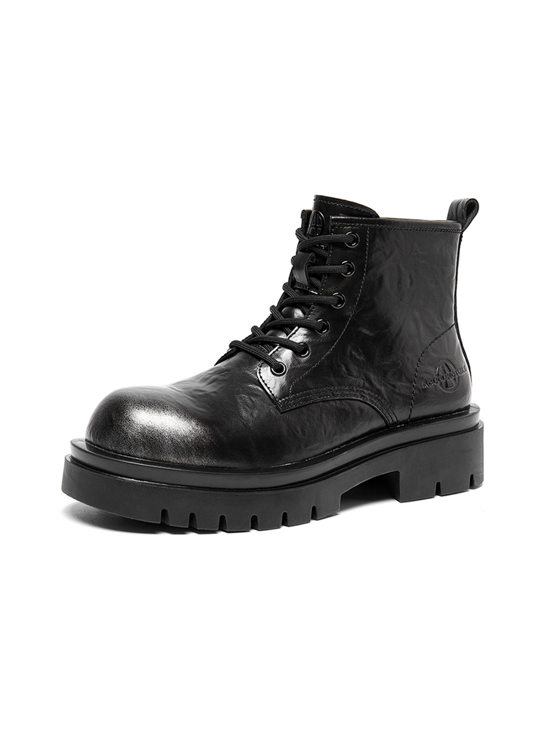 Black Side-Zip Lace-Up Combat Boots - Skipkicks