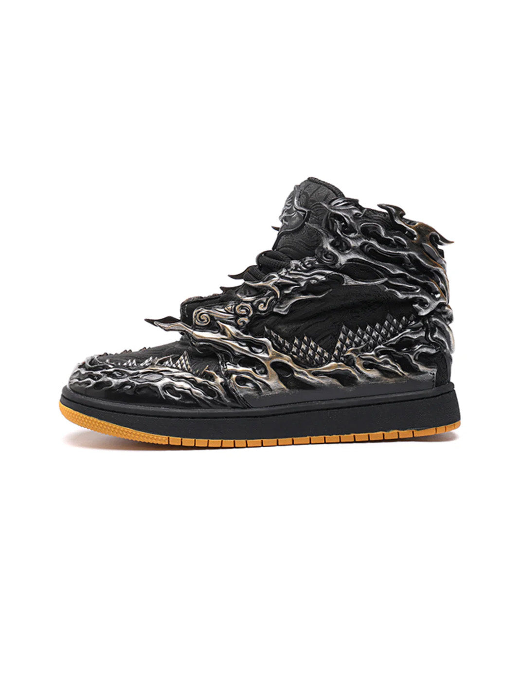 Black Silver Wukong Cloud Relief High-Top Sneakers - Skipkicks