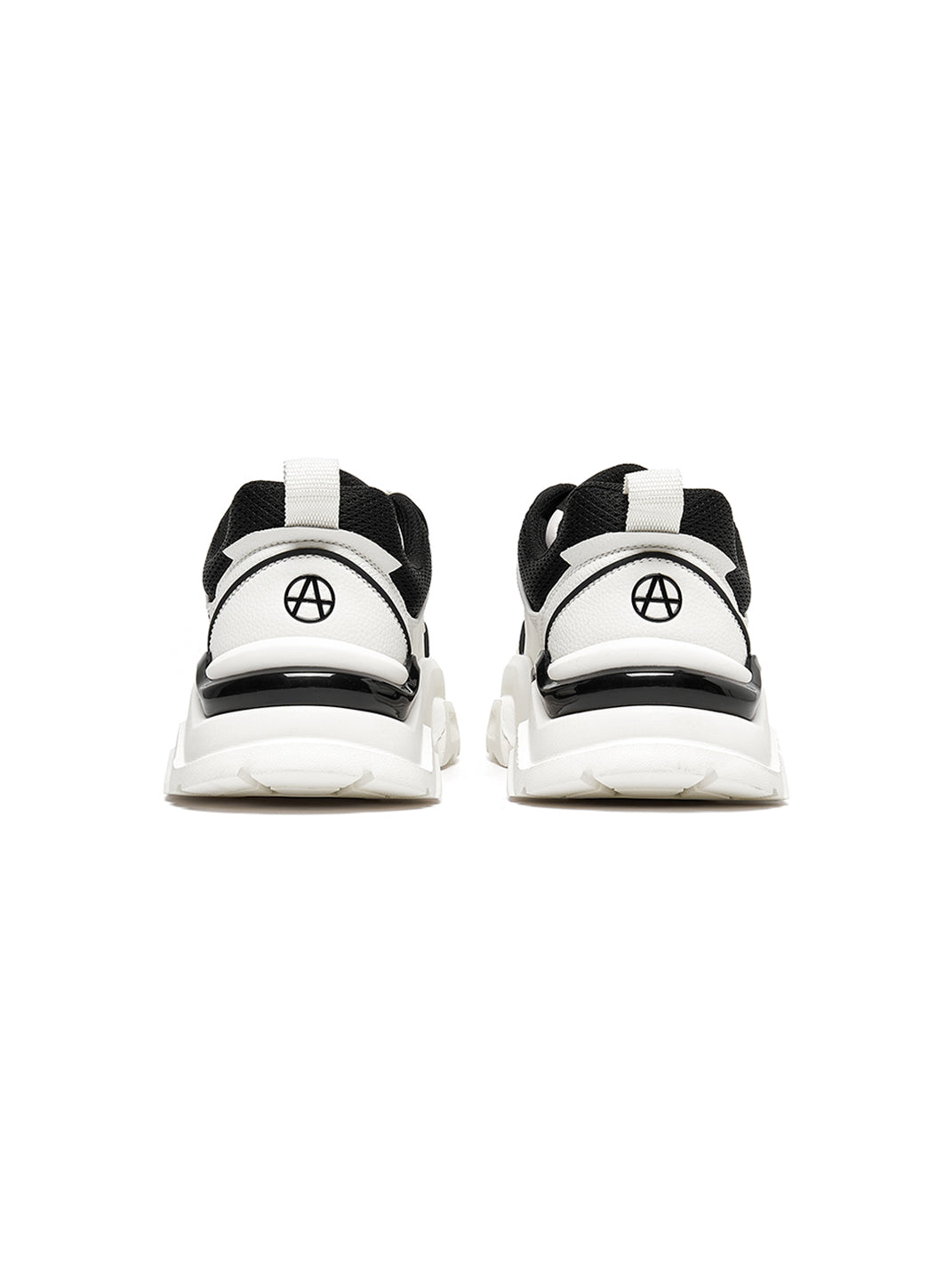 Black White Cutout Platform Sneakers - Skipkicks