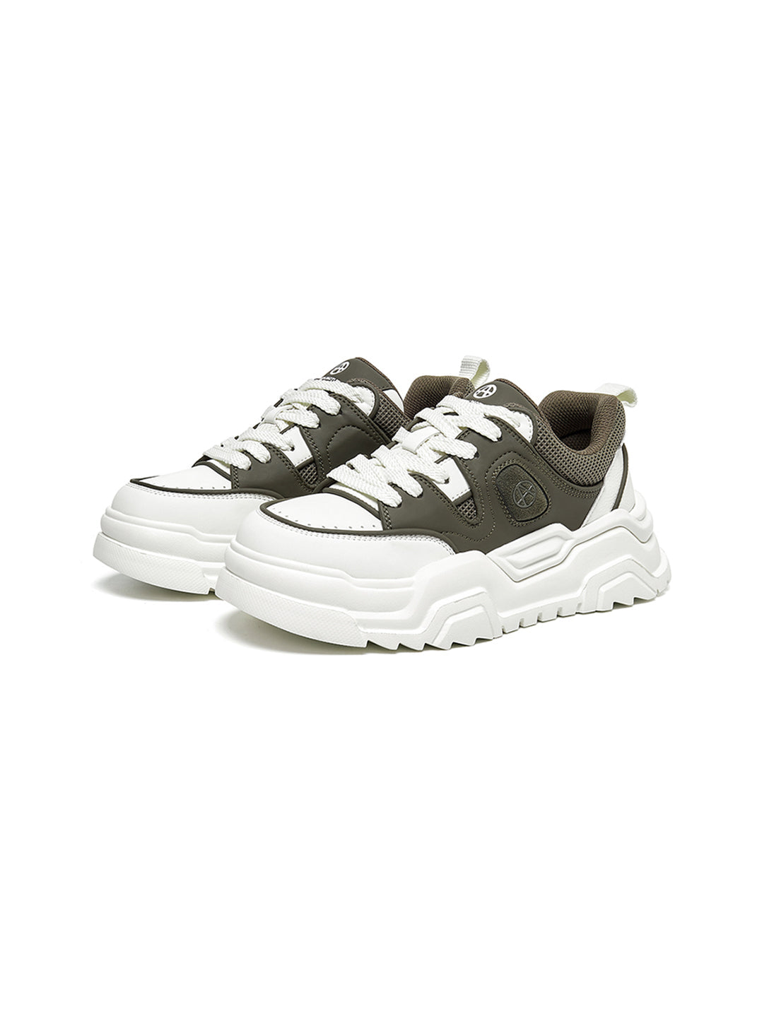Black White Cutout Platform Sneakers - Skipkicks