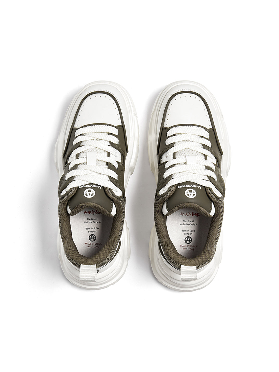 Black White Cutout Platform Sneakers - Skipkicks