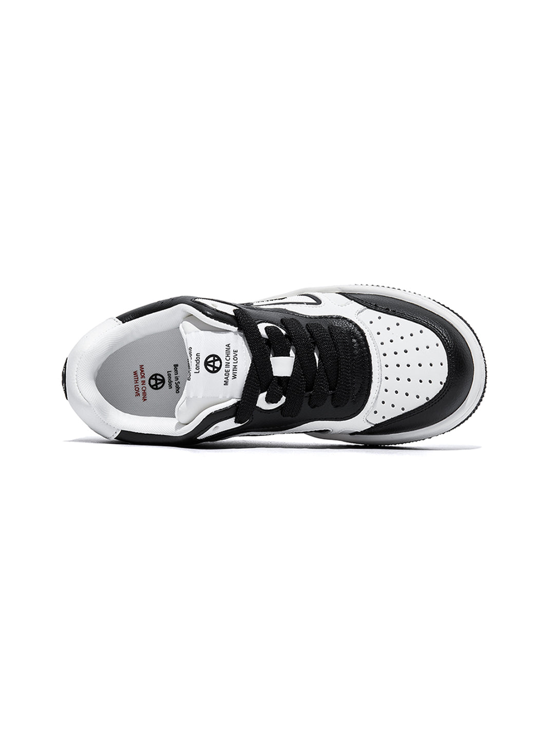 Black White Logo Skate Sneakers - Skipkicks