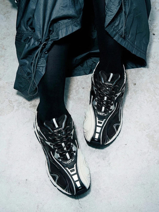 Black Yin-Yang Tech Runner Sneakers