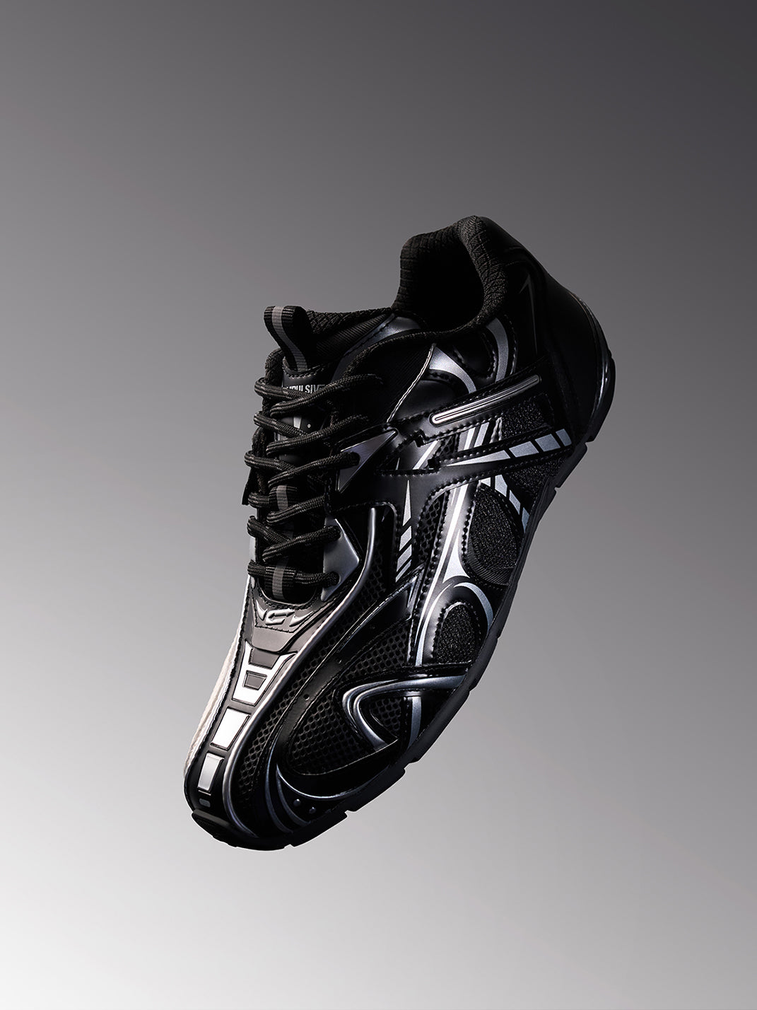 Black Yin-Yang Tech Runner Sneakers