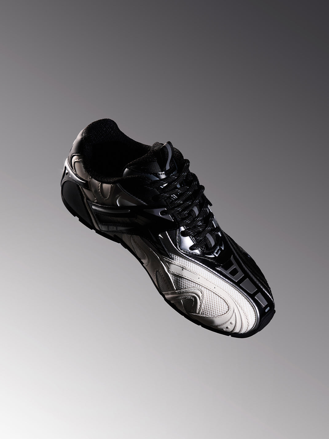 Black Yin-Yang Tech Runner Sneakers