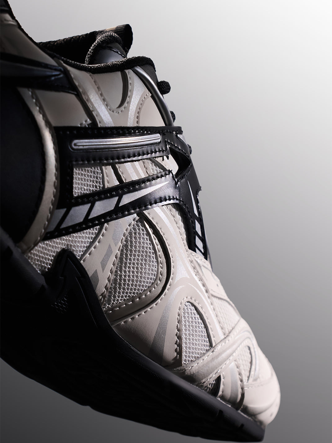 Black Yin-Yang Tech Runner Sneakers