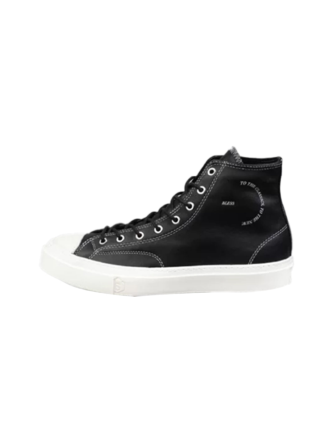 Black Contrast-Stitch Platform High-Top Sneakers - Skipkicks