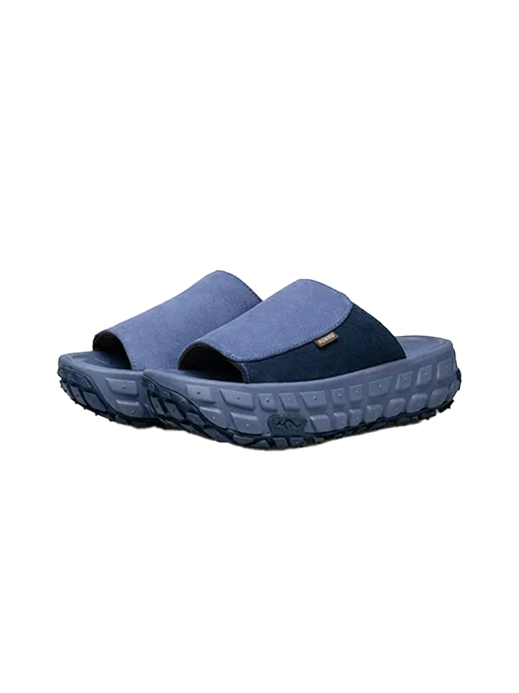 Blue Suede Tire-Sole Platform Mule Slides - Skipkicks
