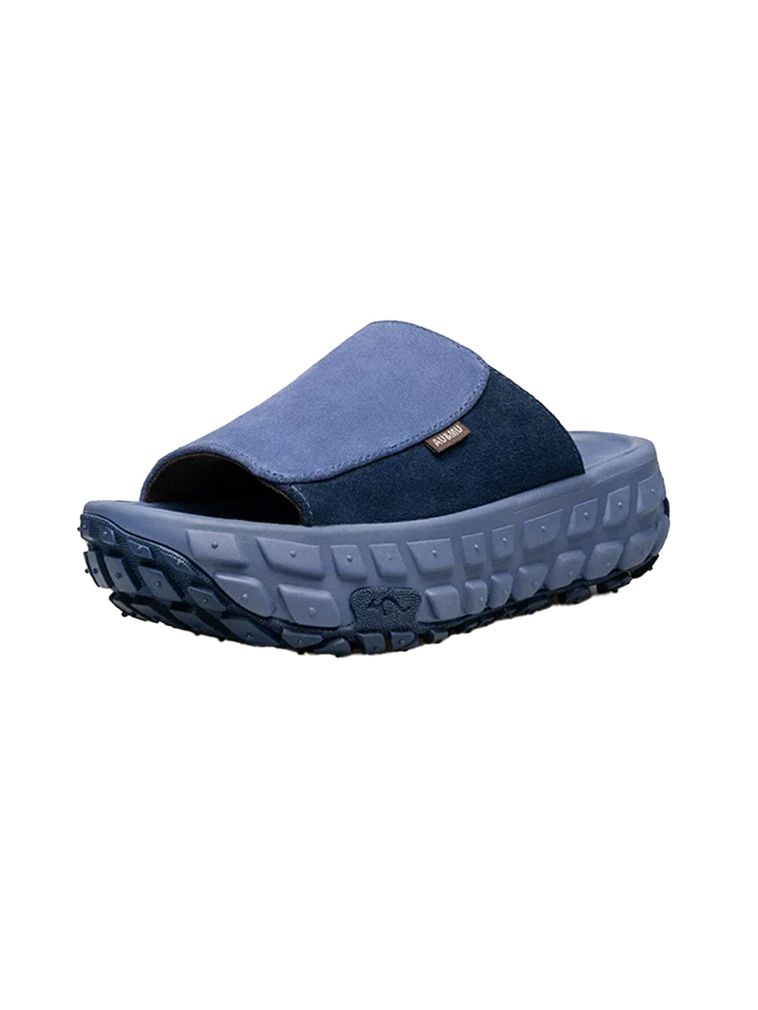 Blue Suede Tire-Sole Platform Mule Slides - Skipkicks