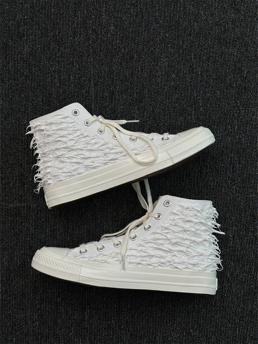 Silicone-Relief Platform High-Top Sneakers - Skipkicks