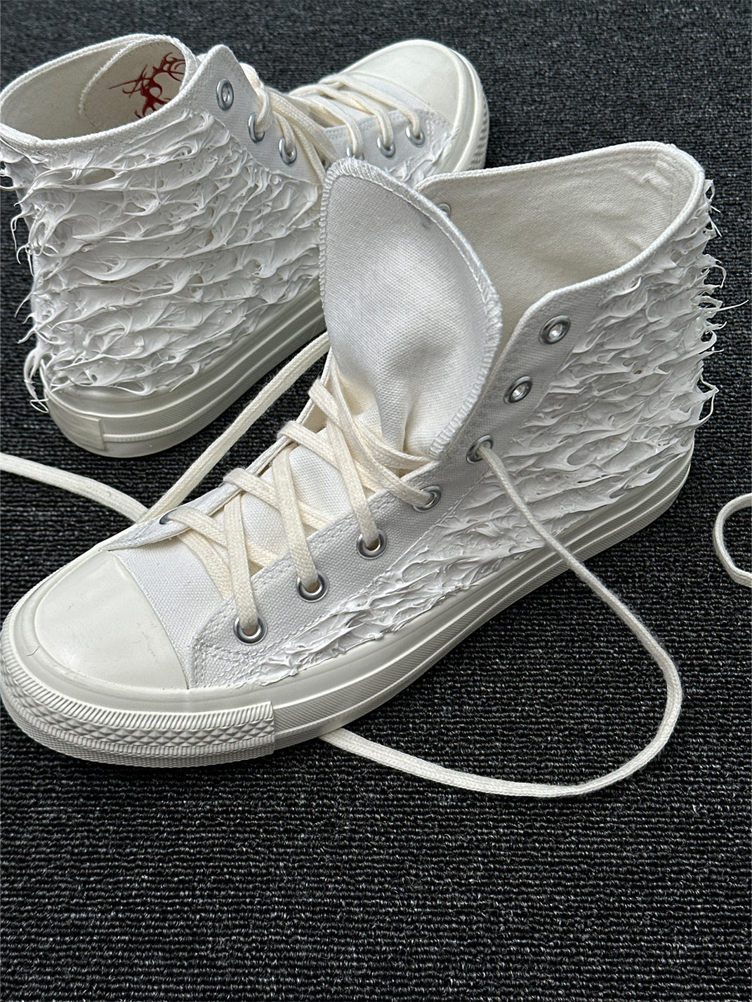 Silicone-Relief Platform High-Top Sneakers - Skipkicks