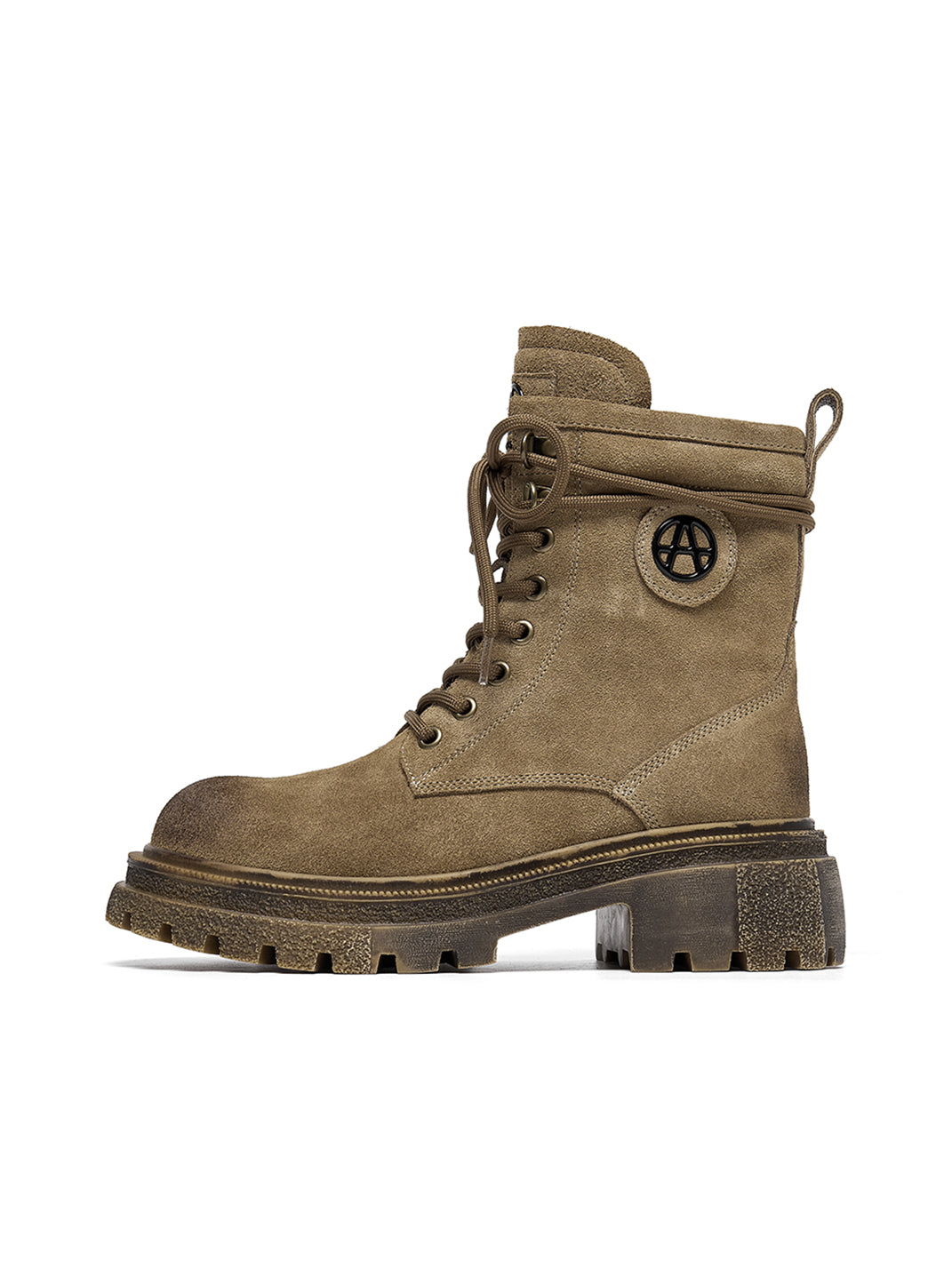 Brown Distressed Platform Combat Boots - Skipkicks