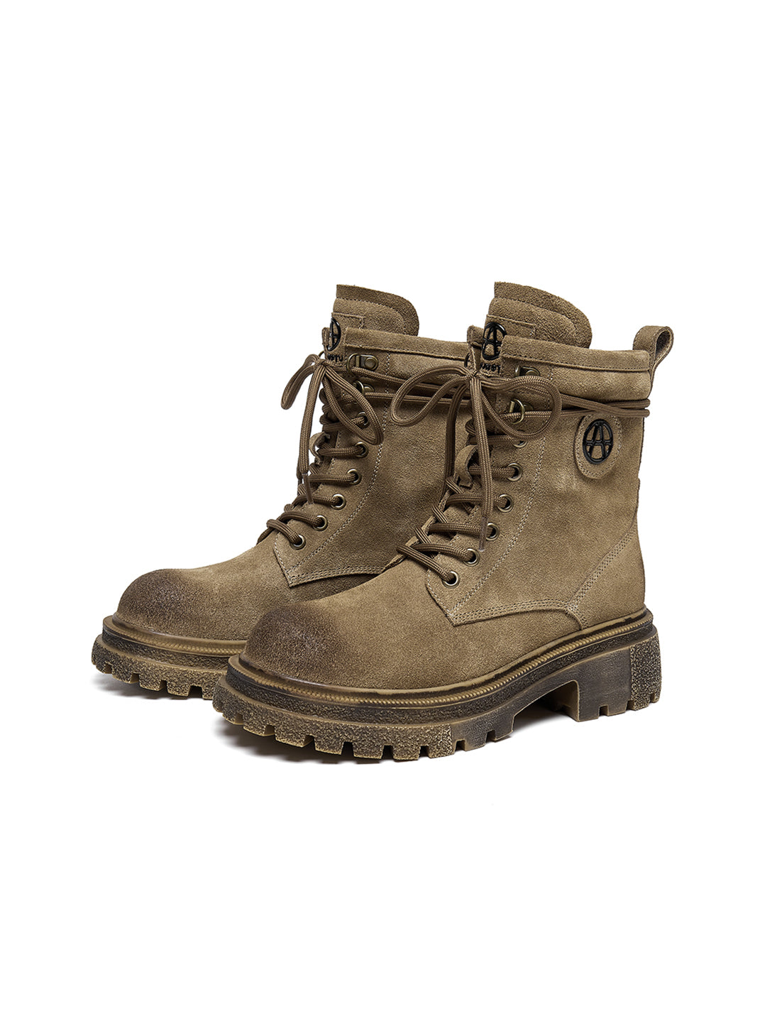Brown Distressed Platform Combat Boots - Skipkicks