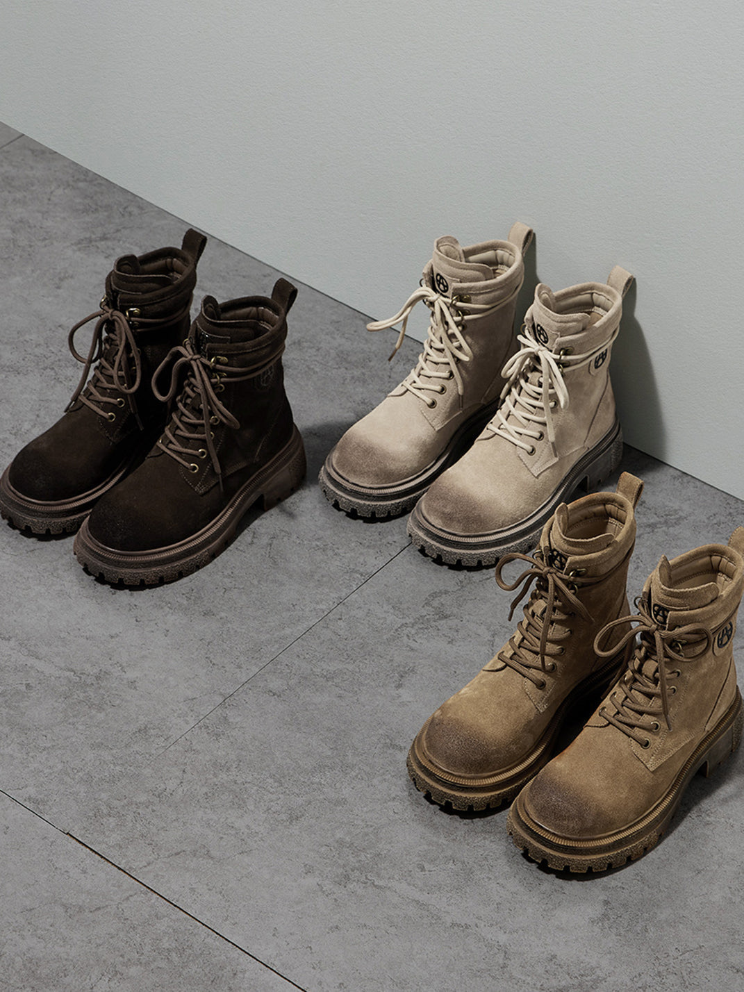 Brown Distressed Platform Combat Boots - Skipkicks