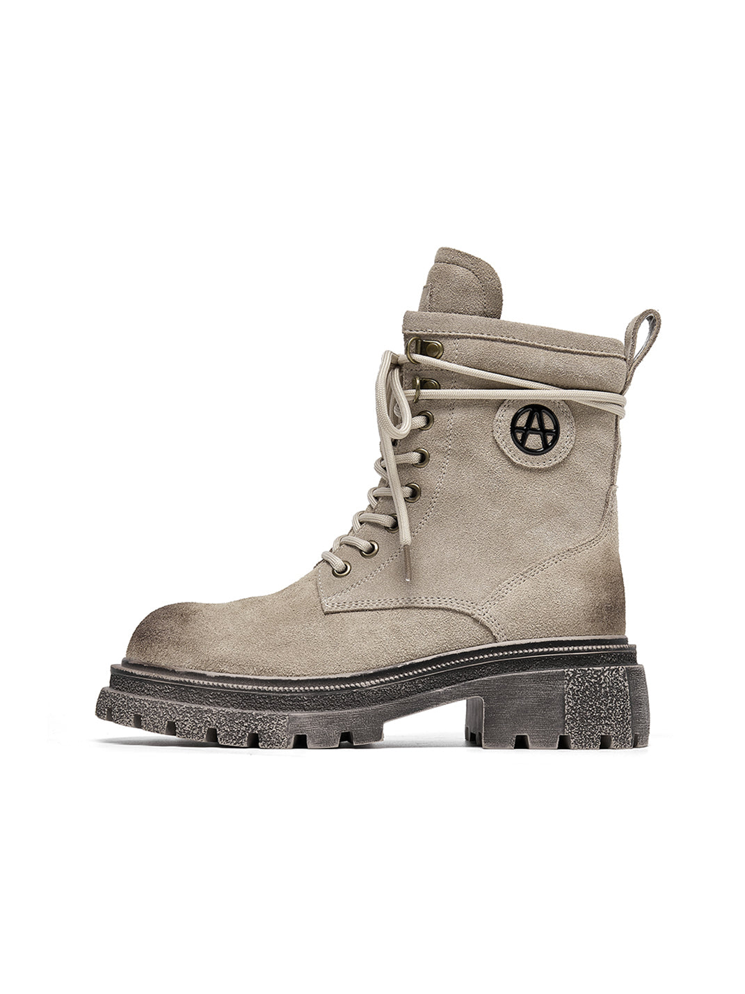 Brown Distressed Platform Combat Boots - Skipkicks