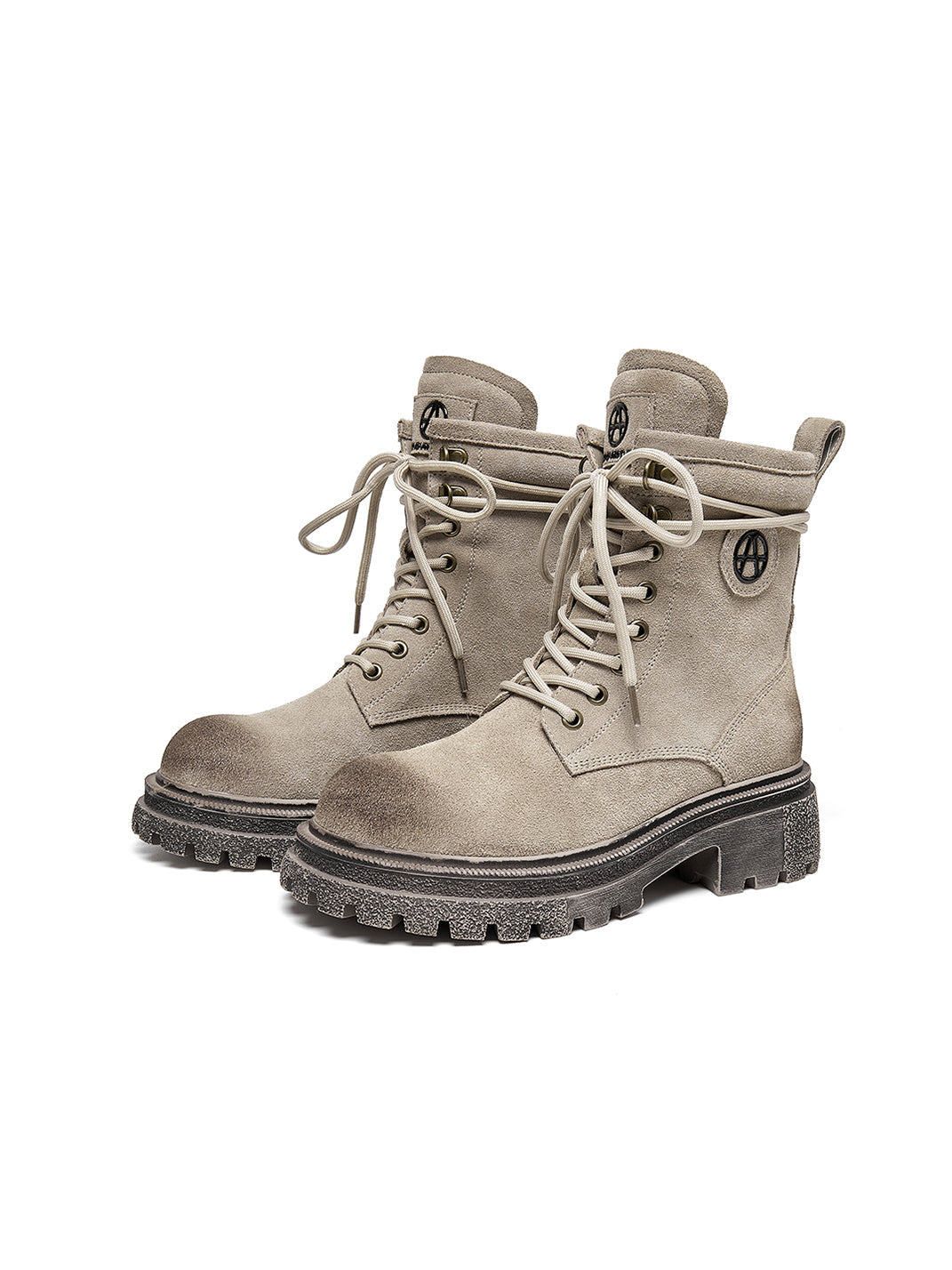 Brown Distressed Platform Combat Boots - Skipkicks