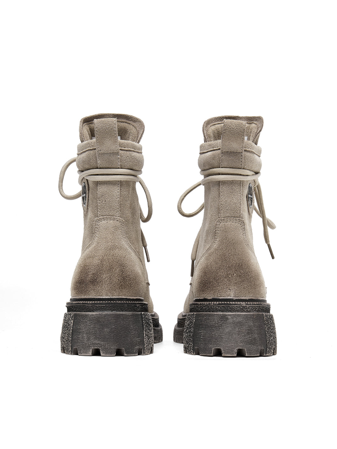 Brown Distressed Platform Combat Boots - Skipkicks