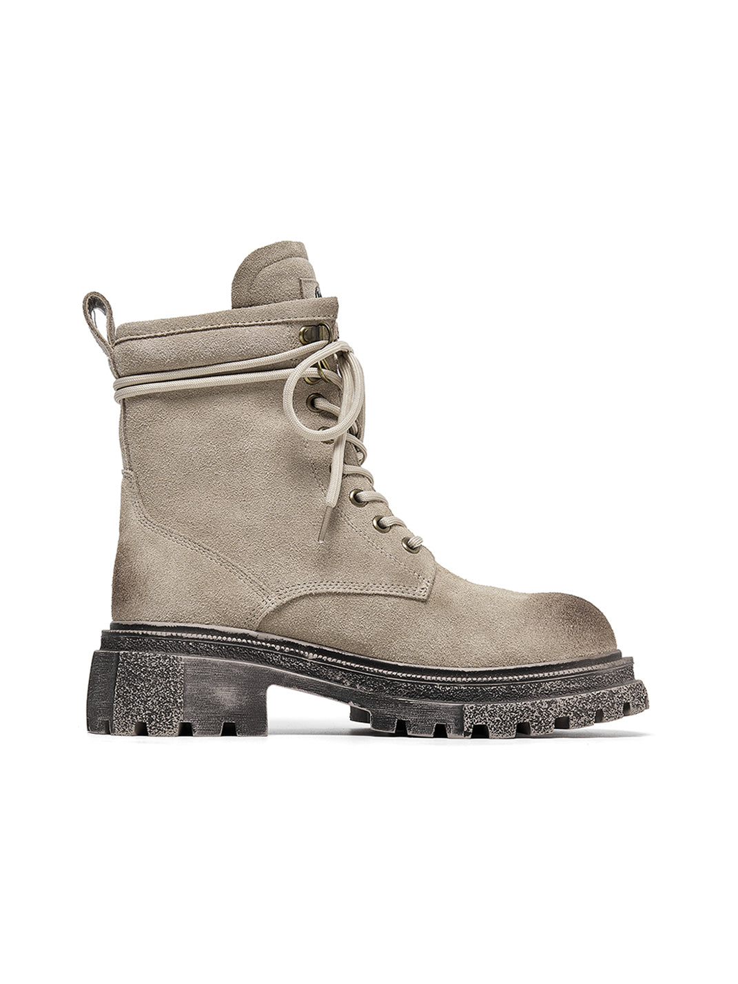 Brown Distressed Platform Combat Boots - Skipkicks