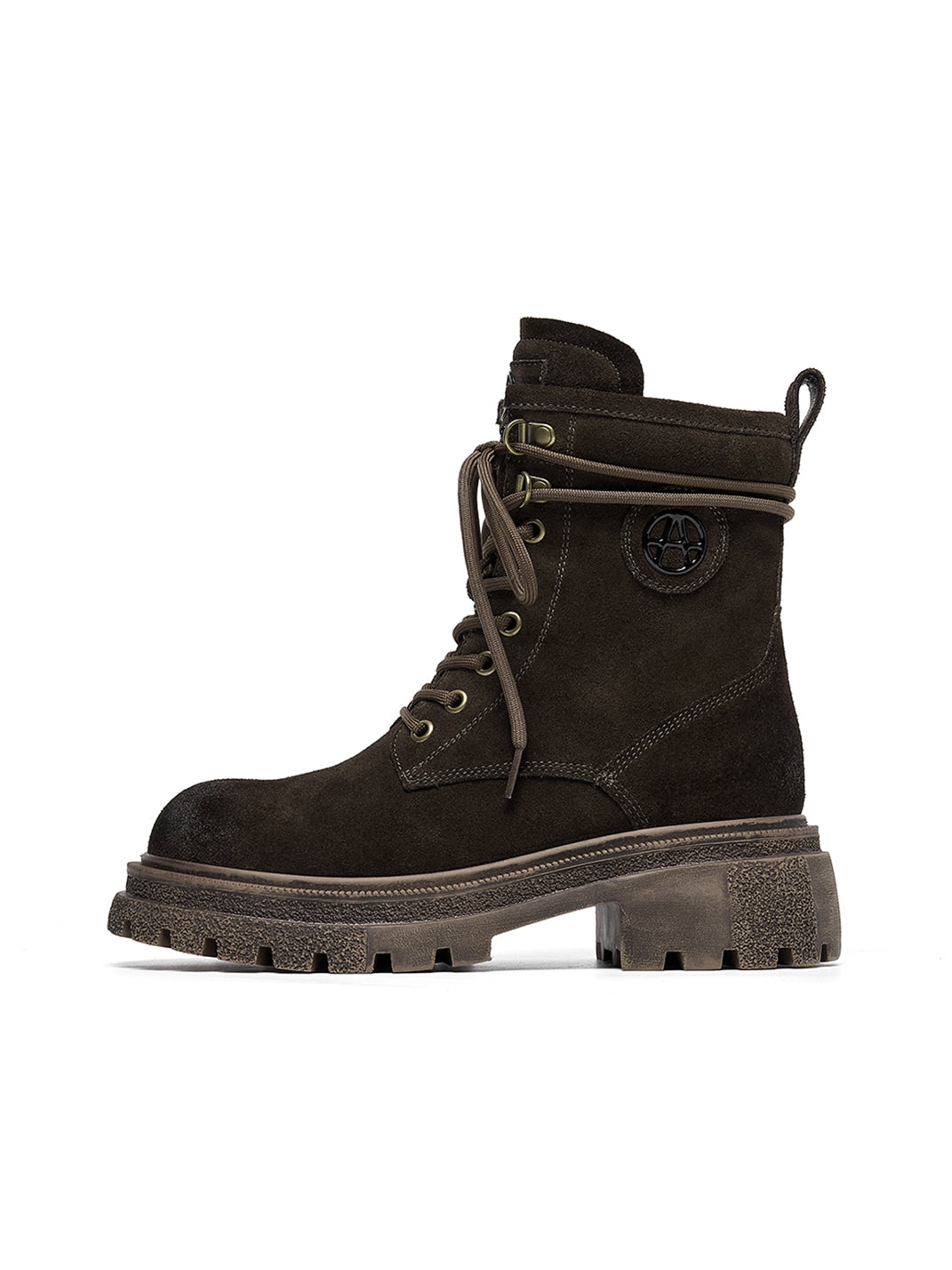 Brown Distressed Platform Combat Boots - Skipkicks