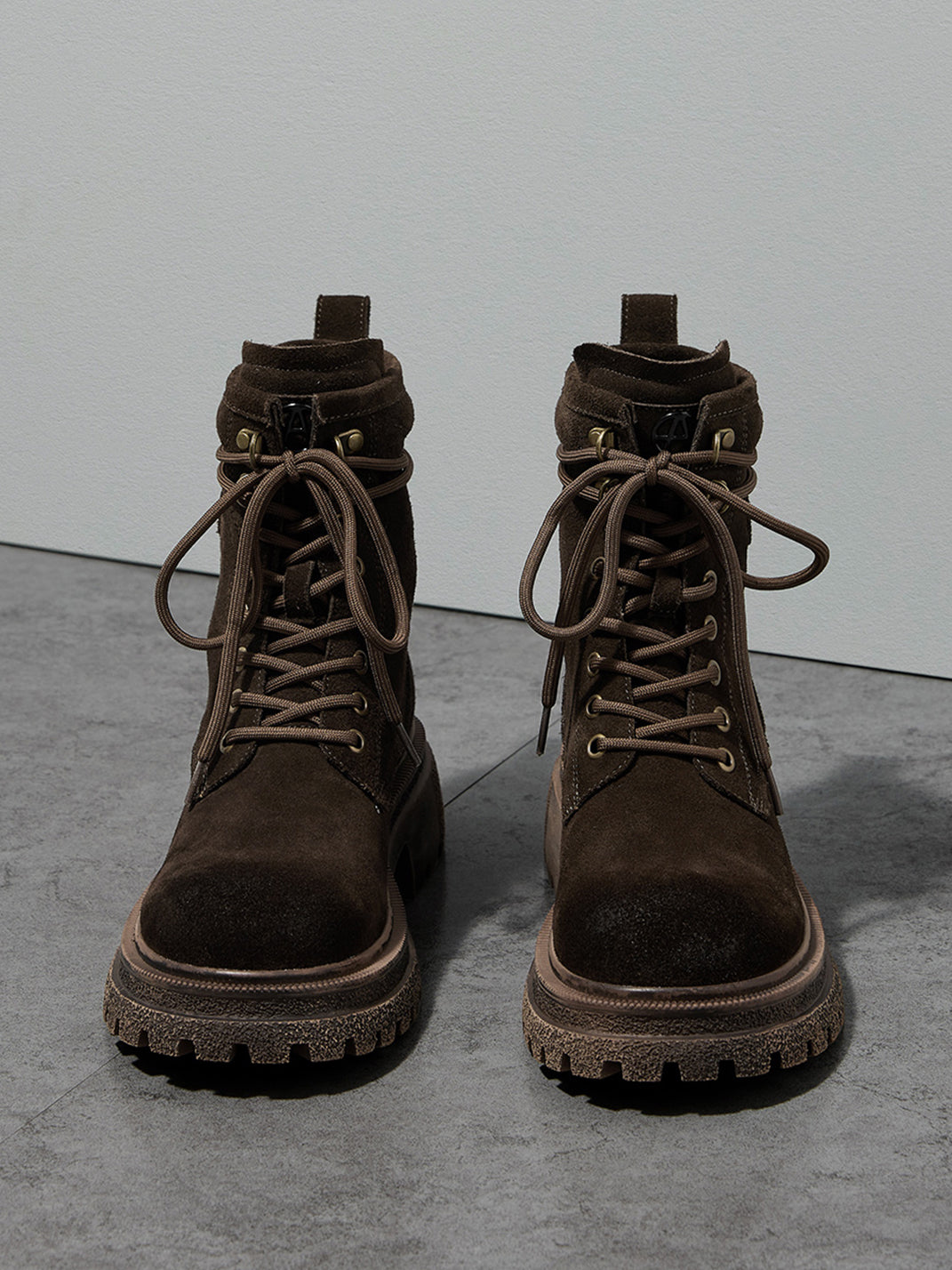 Brown Distressed Platform Combat Boots - Skipkicks