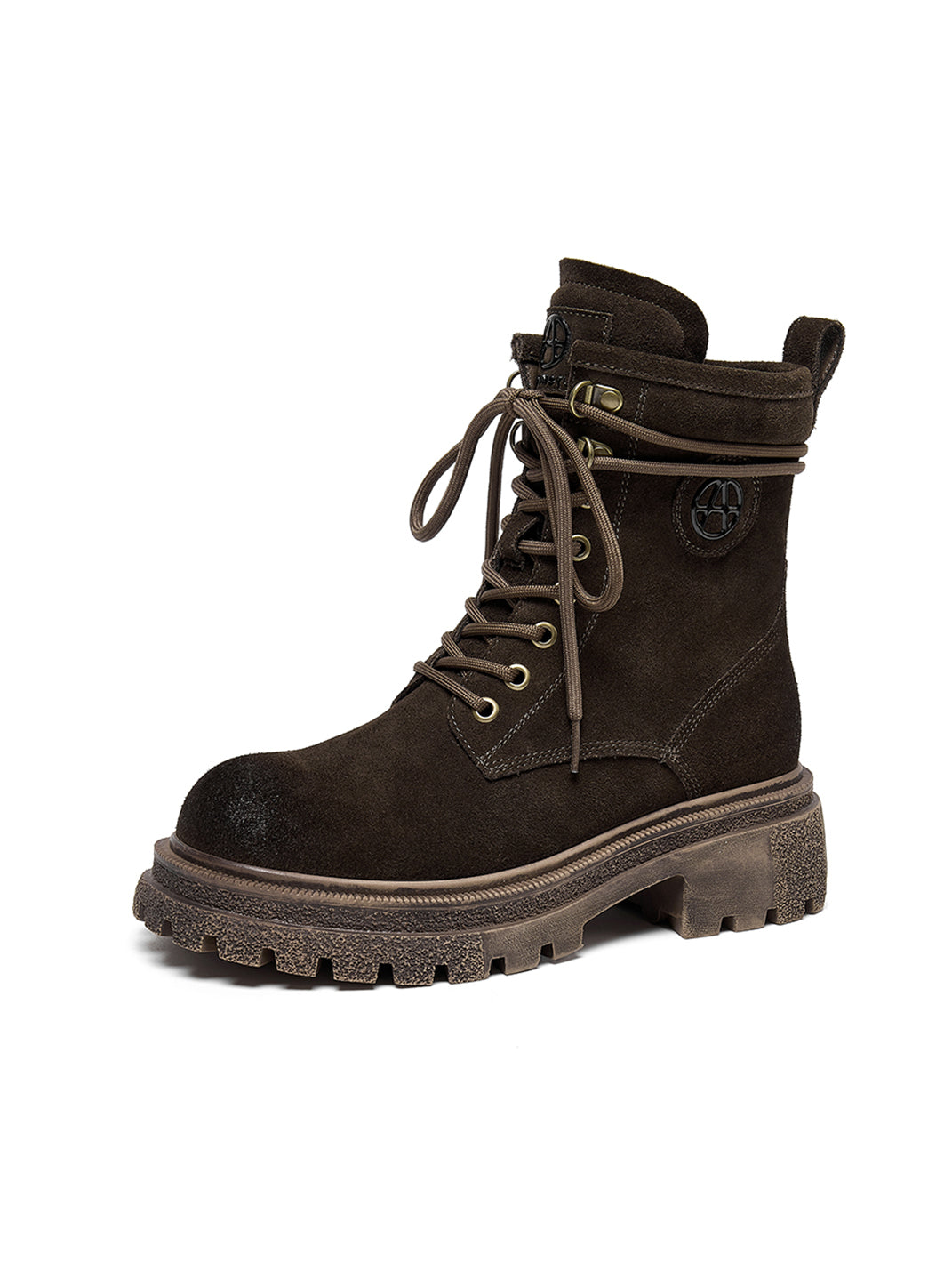 Brown Distressed Platform Combat Boots - Skipkicks
