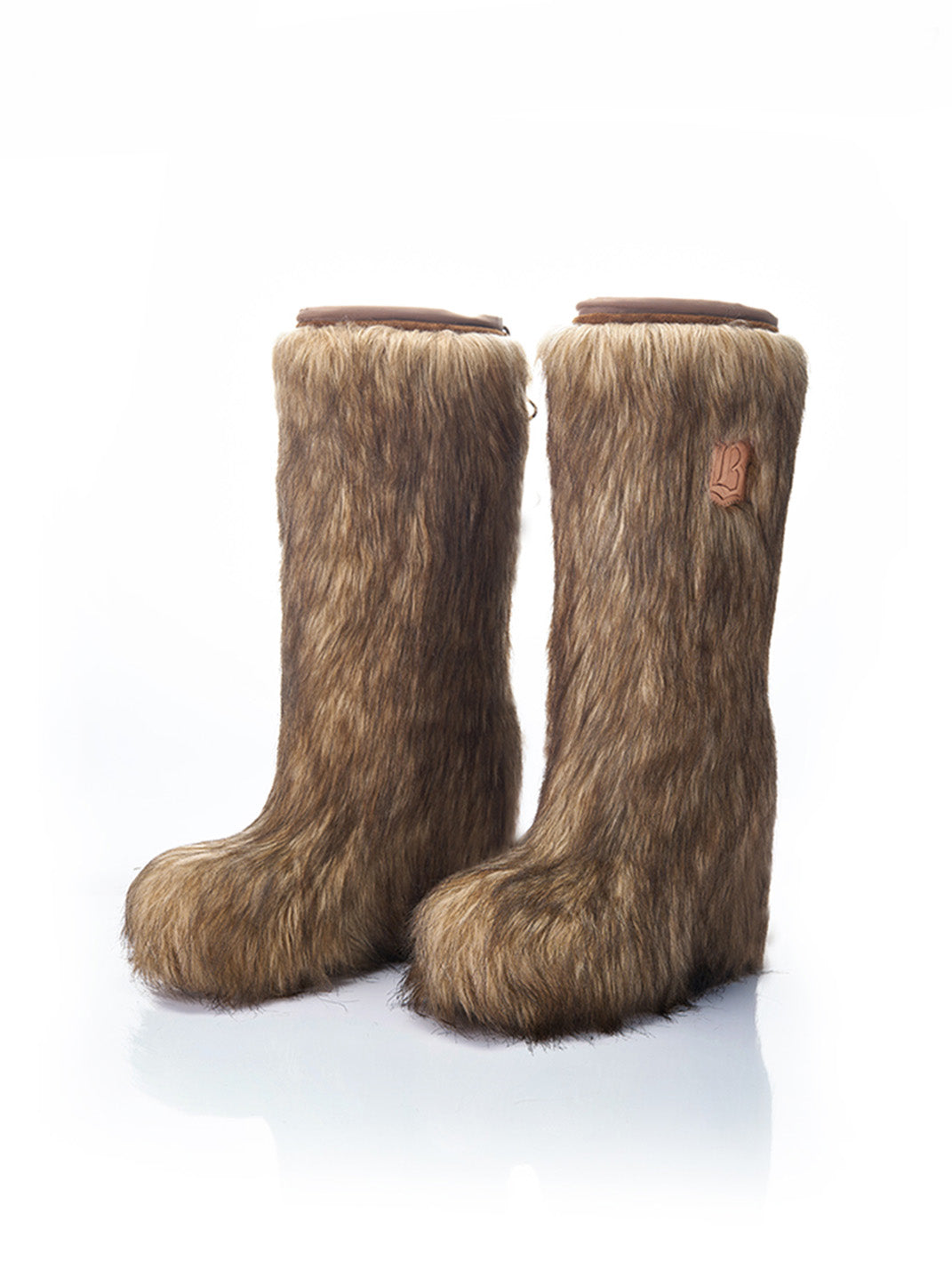 Brown Faux-Fur Knee-High Boots - Skipkicks