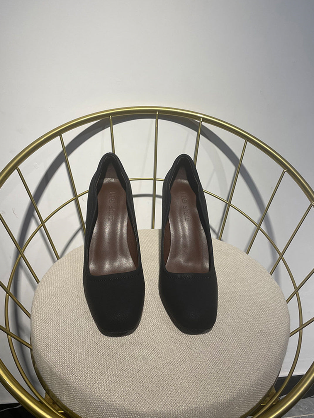 Brown Sculpted-Heel Round-Toe Pumps - Skipkicks