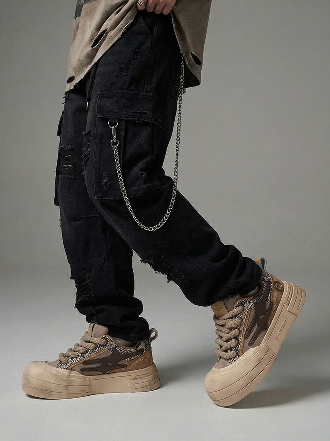 Brown Smile Panel Platform Sneakers - Skipkicks