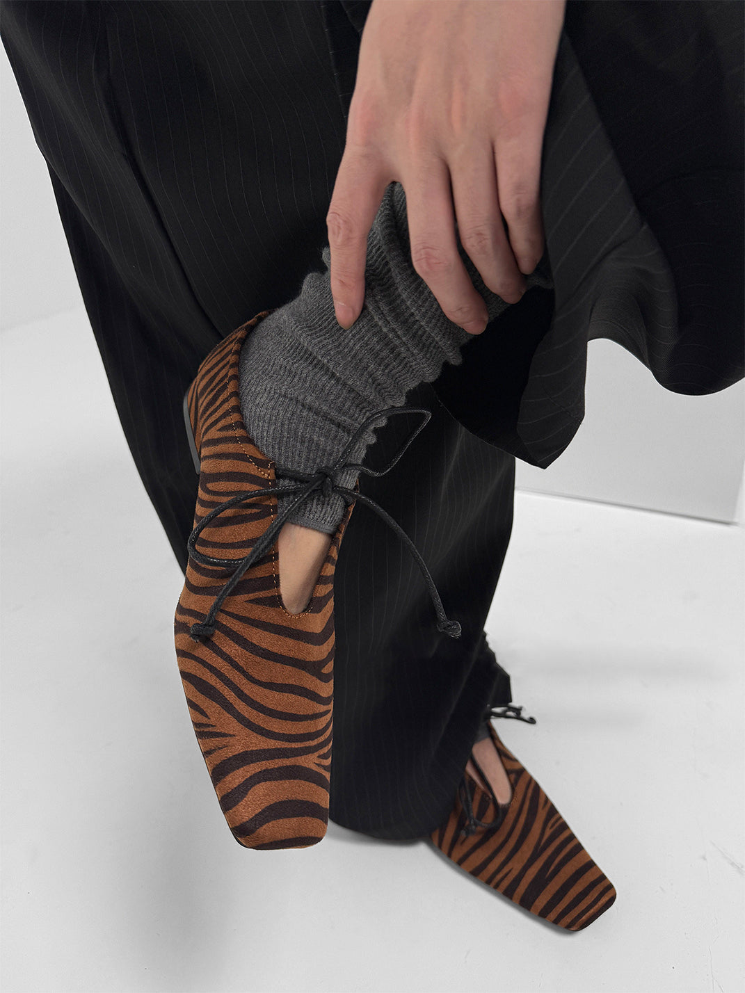 Brown Zebra-Print Lace-Up Loafers - Skipkicks