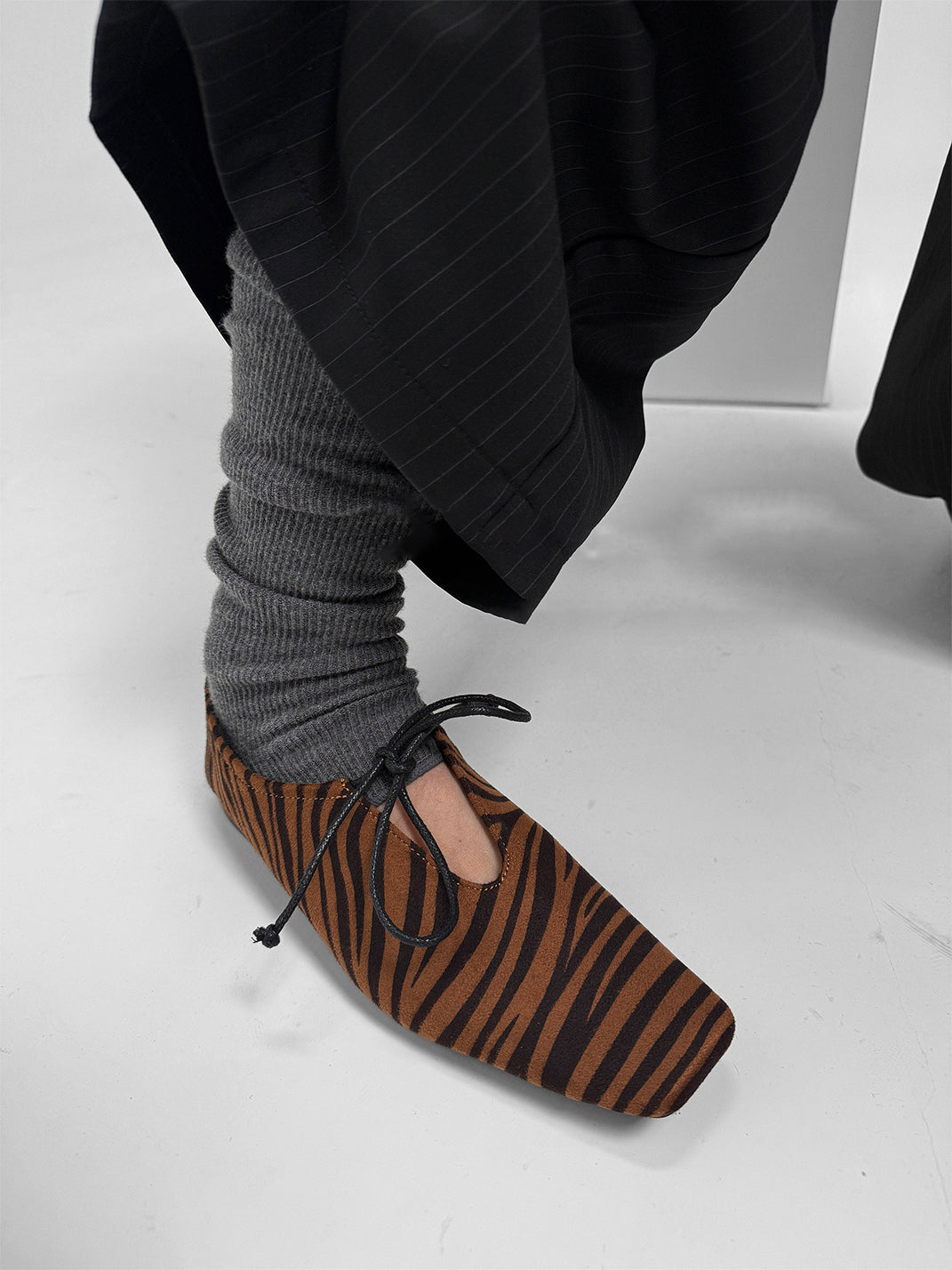 Brown Zebra-Print Lace-Up Loafers - Skipkicks