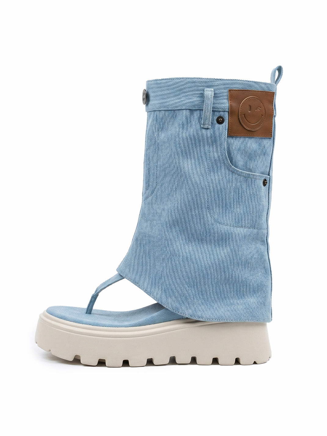 Thong Platform Knee-High Roman Sandal Boots - Skipkicks