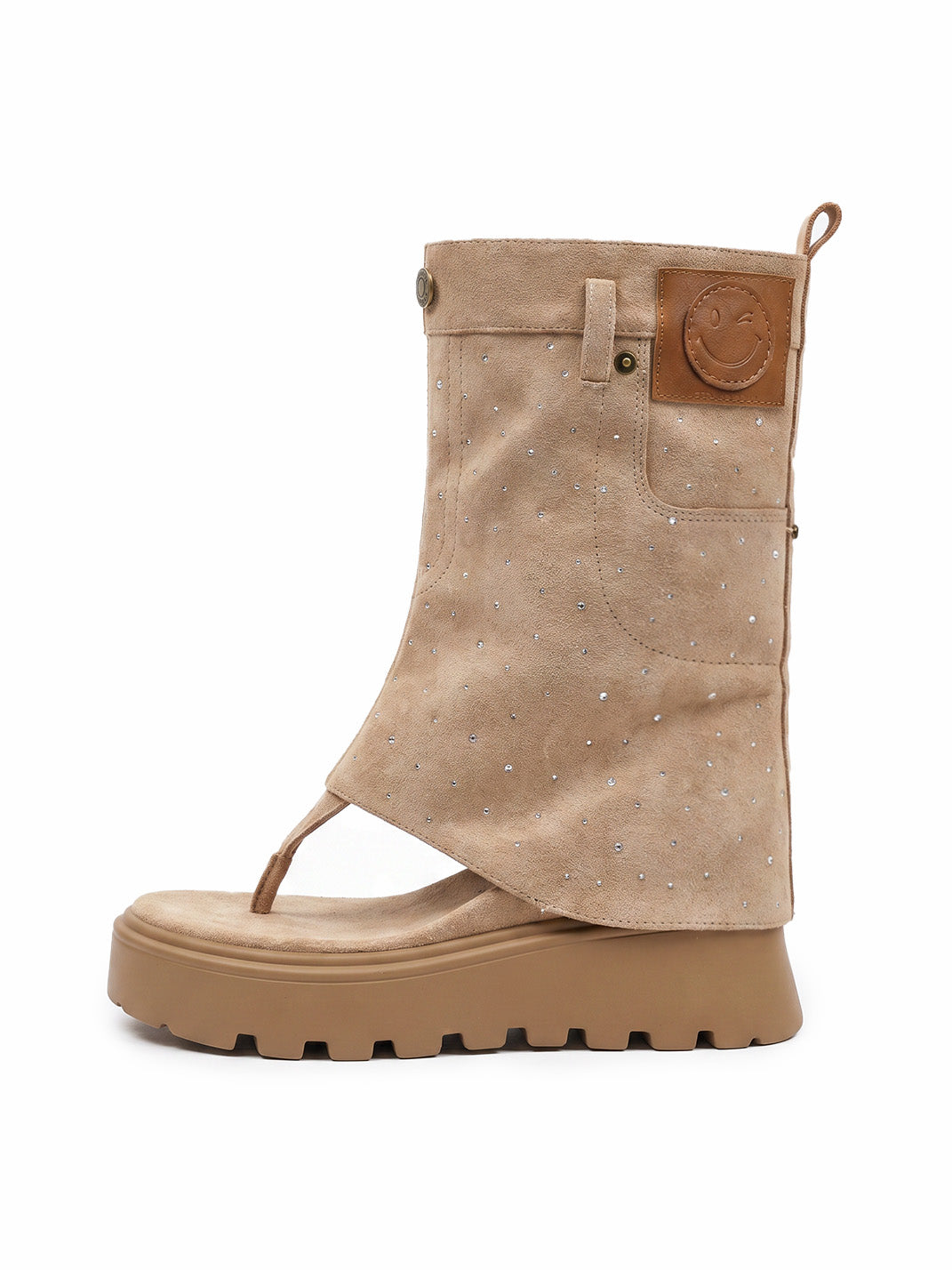 Thong Platform Knee-High Roman Sandal Boots - Skipkicks