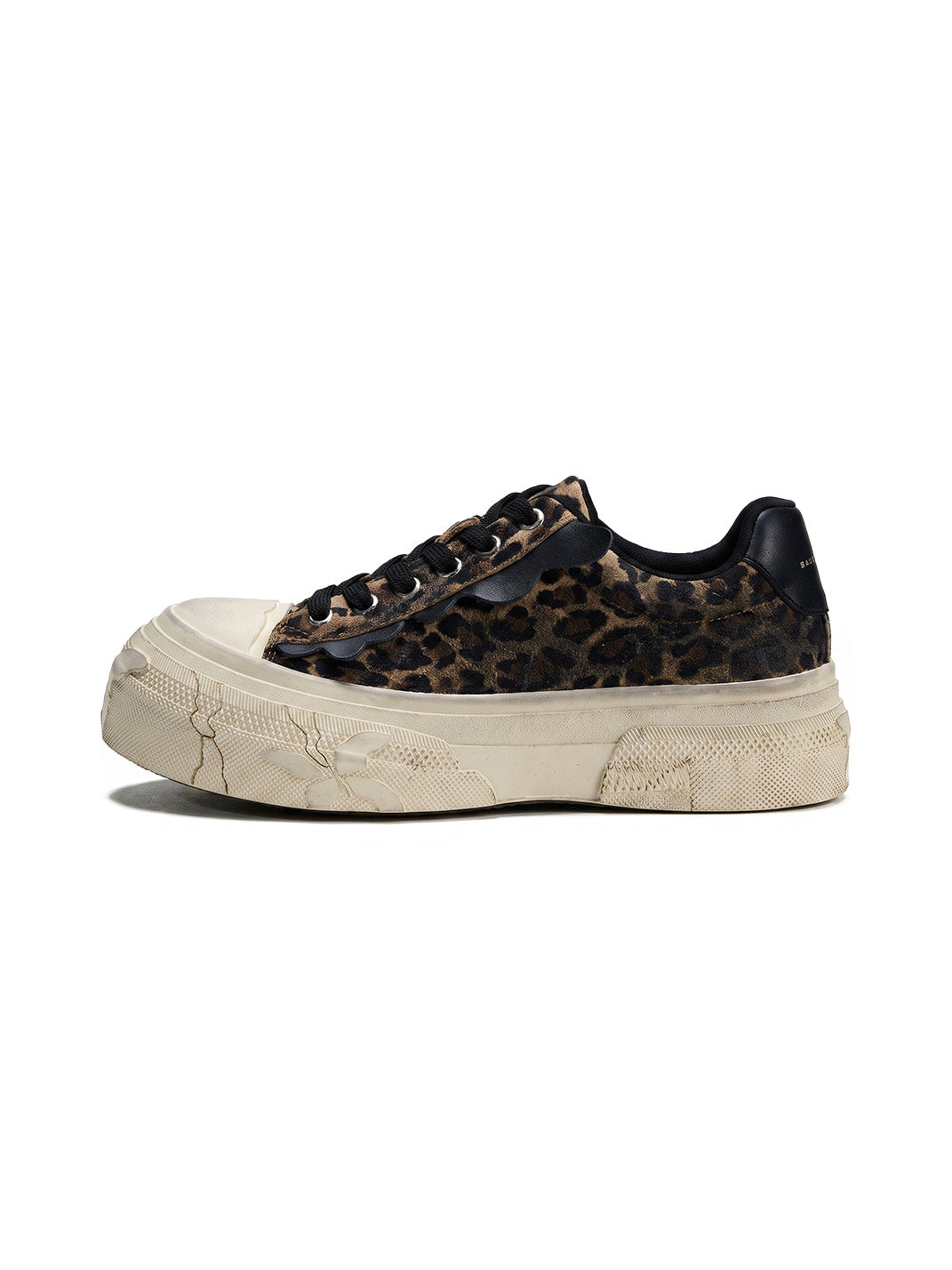 Leopard Distressed Platform Canvas Sneakers - Skipkicks