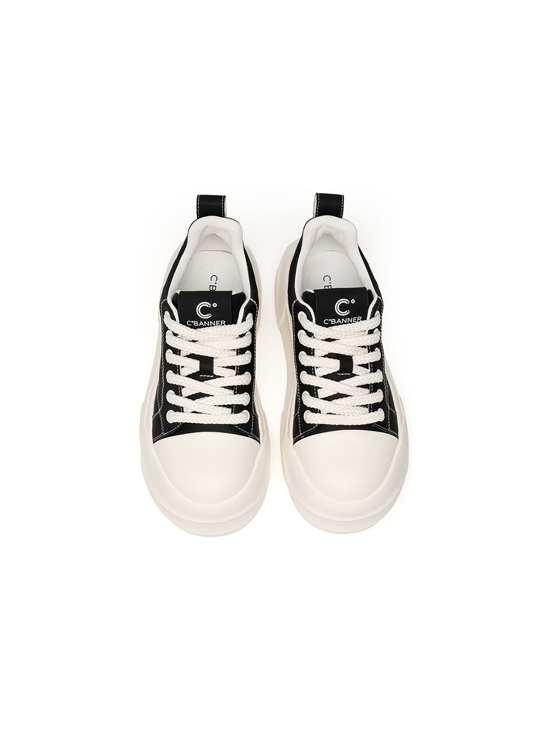 Black Geometric-Sole Platform Sneakers - Skipkicks