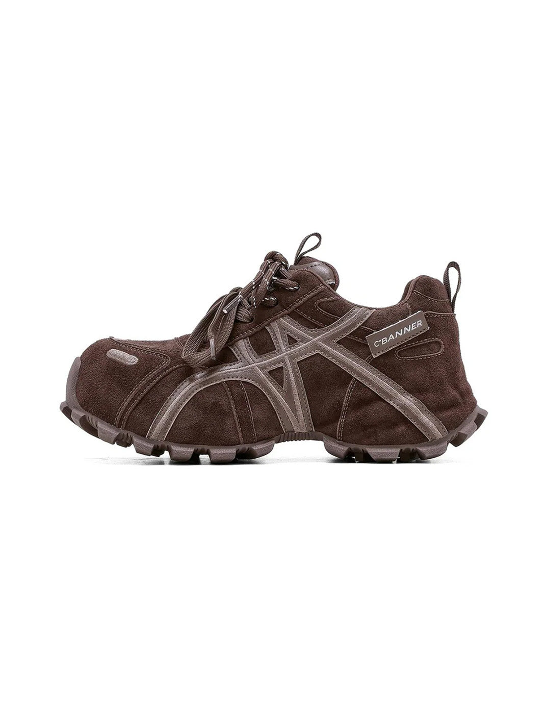 Brown Cross-Strap Trail Runner Sneakers - Skipkicks