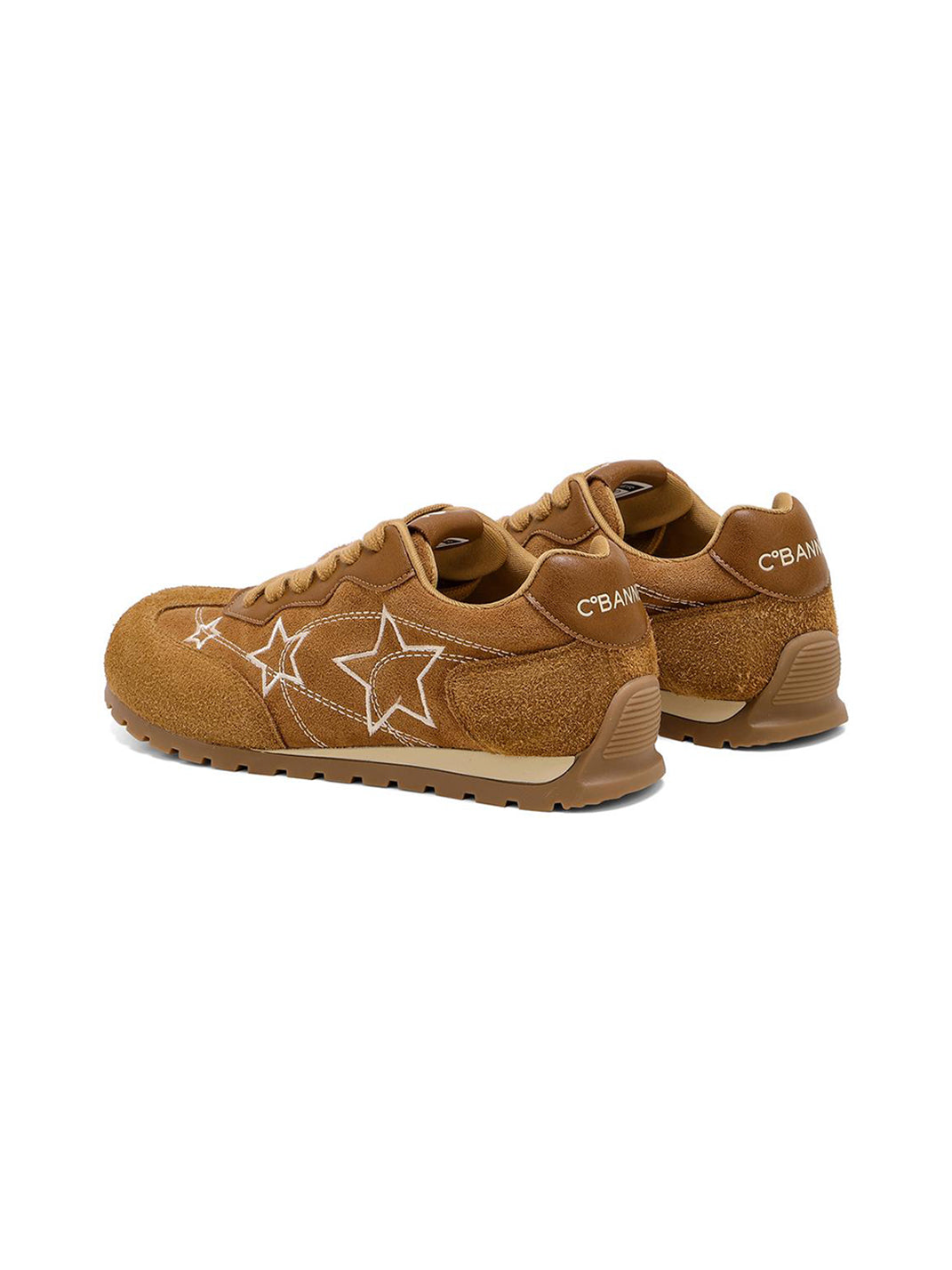 Camel Star-Embroidered Retro Low-Top Sneakers - Skipkicks