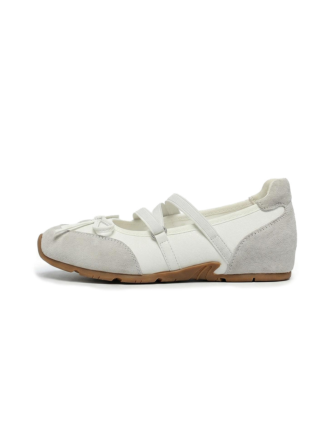 Sheer Mesh-Strap Mary Jane Ballet Flats - Skipkicks