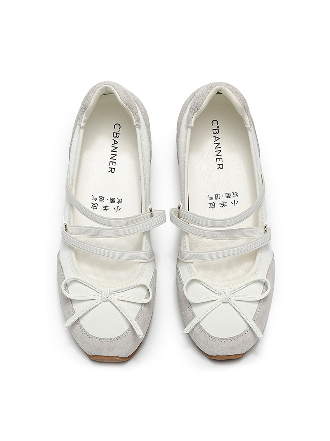 Sheer Mesh-Strap Mary Jane Ballet Flats - Skipkicks