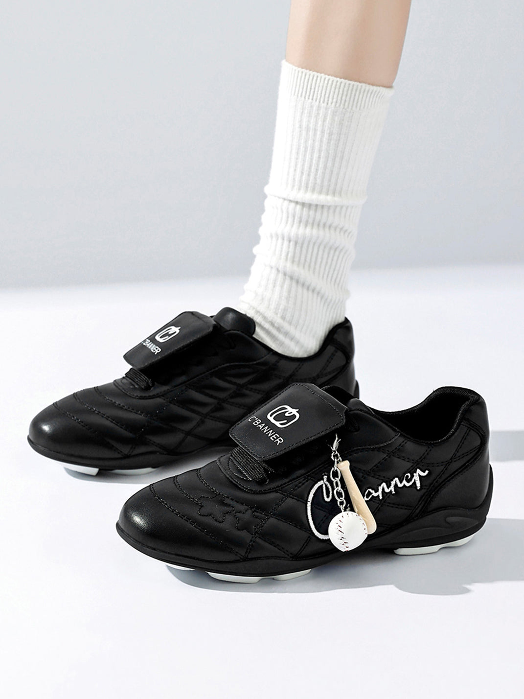 Black Patent Foldover-Tongue Retro Sneakers - Skipkicks
