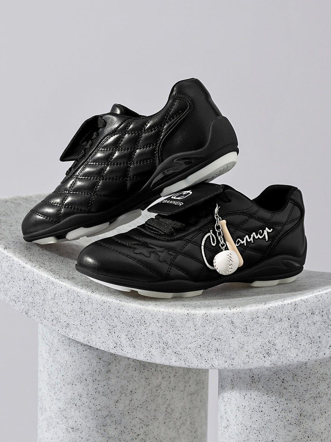 Black Patent Foldover-Tongue Retro Sneakers - Skipkicks