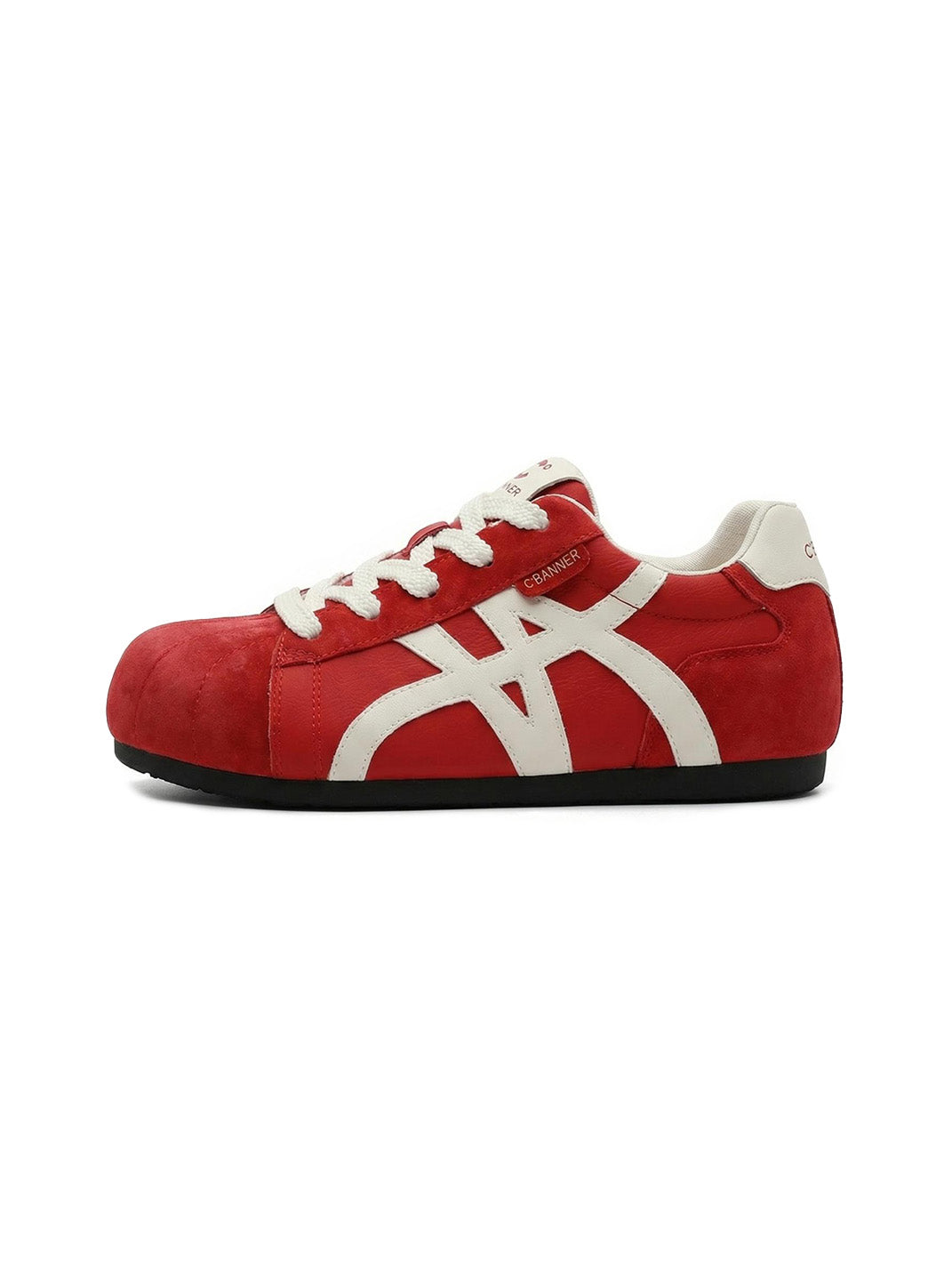 Leopard-Panel Gum-Sole Retro Trainers - Skipkicks